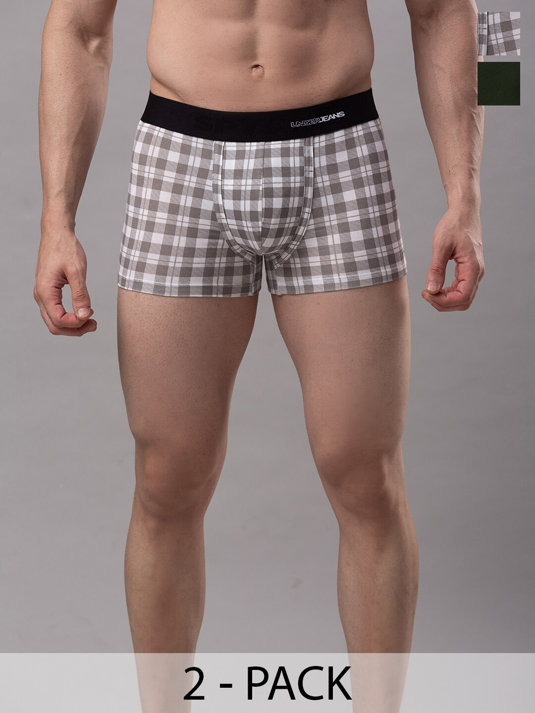 UnderJeans by Spykar Pack Of 2 Mid-Rise Trunk 16864140-1-16864156-