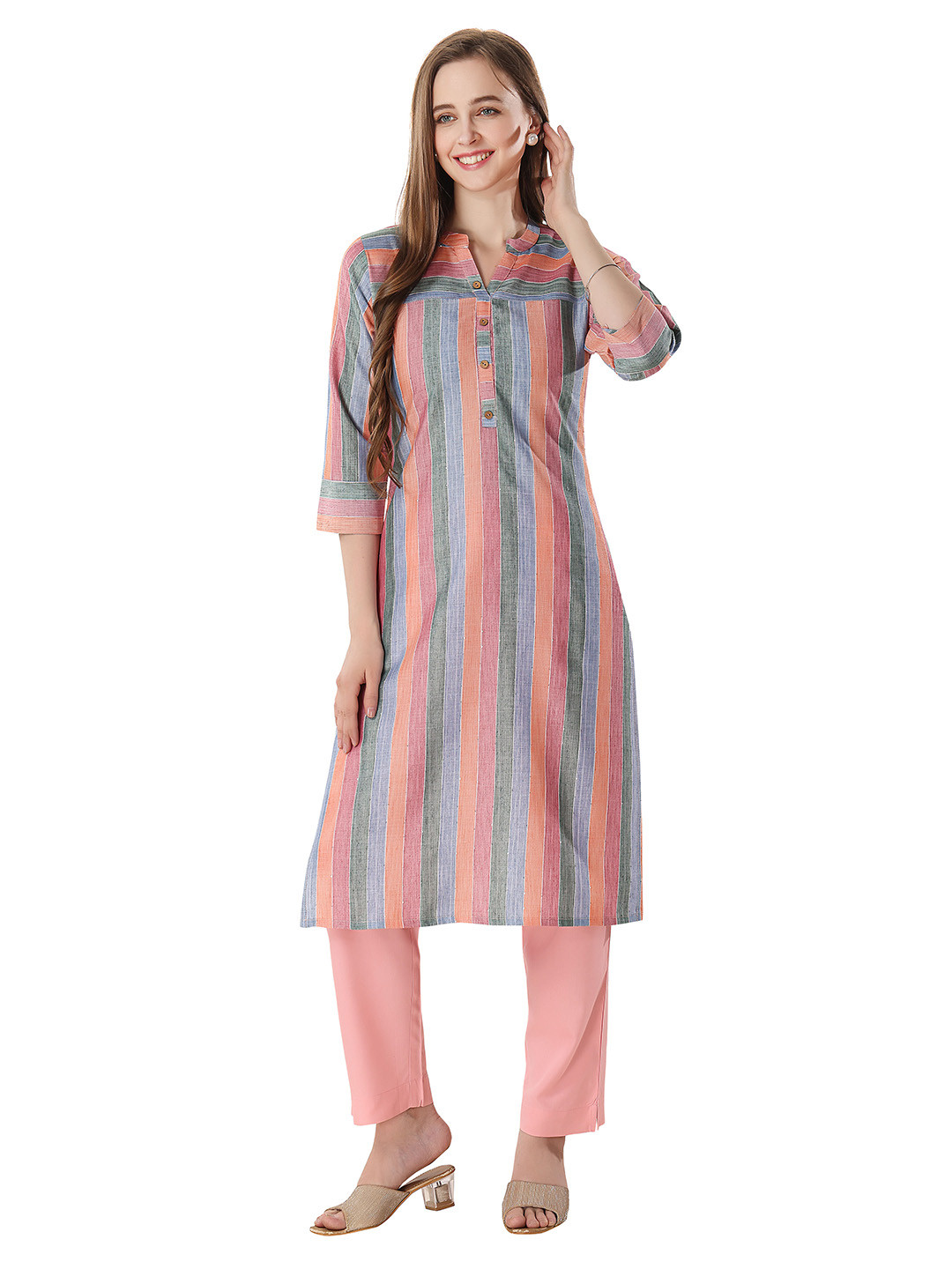 keshubaba Striped Long Kurta