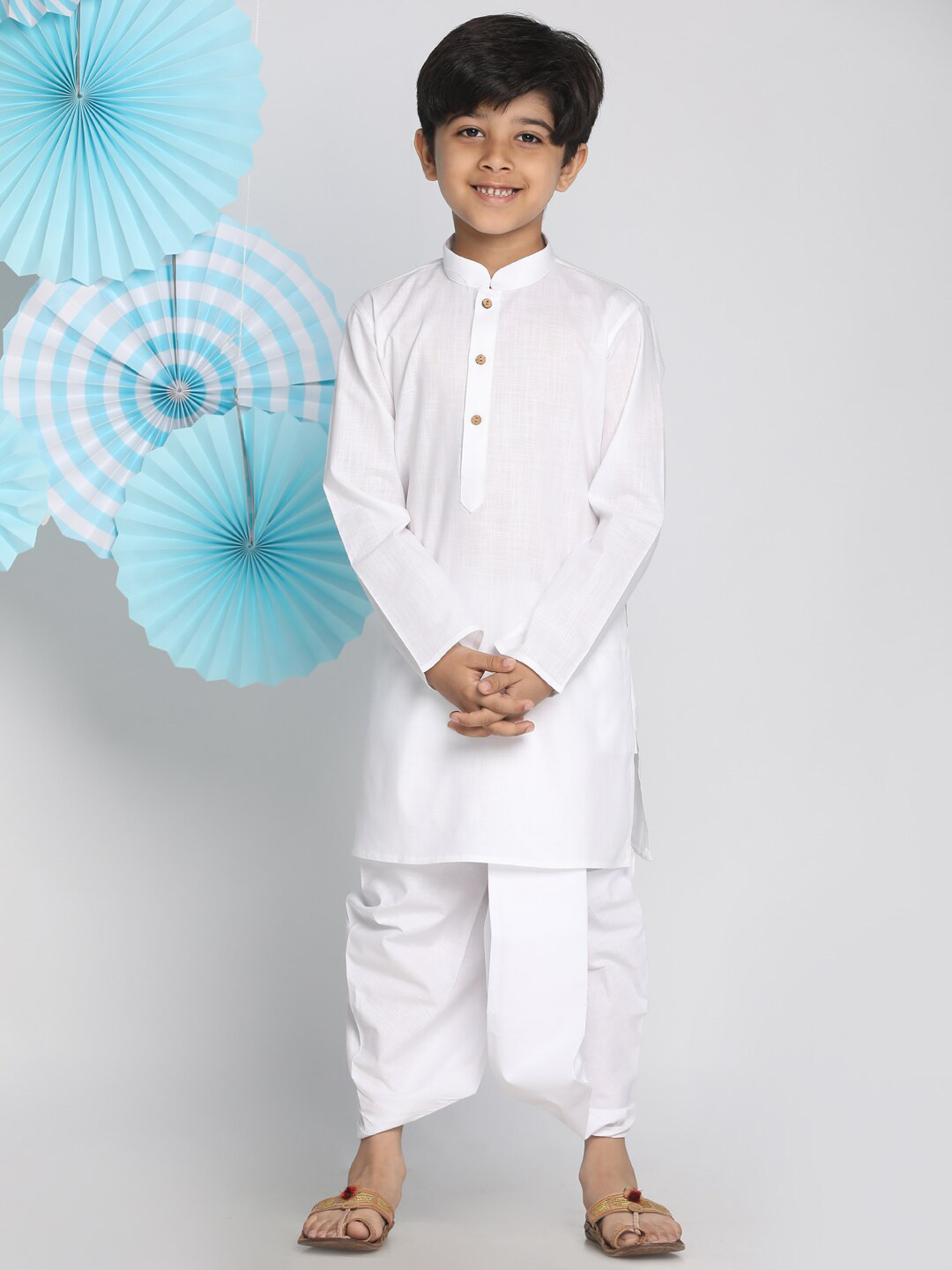 VASTRAMAY Boys Long Sleeves Kurta with Dhoti Pants