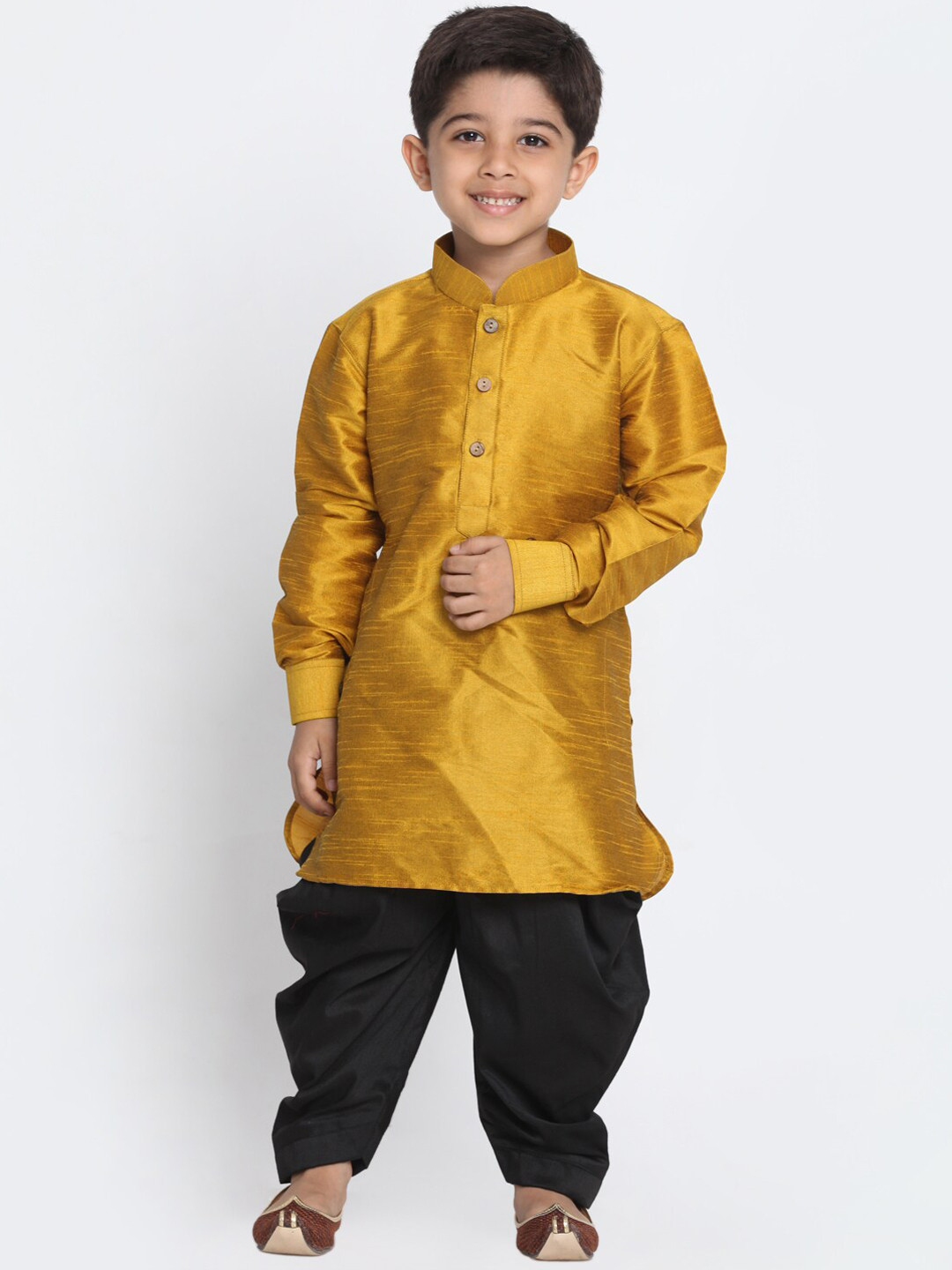 VASTRAMAY Boys Long Sleeves Kurta with Dhoti Pants