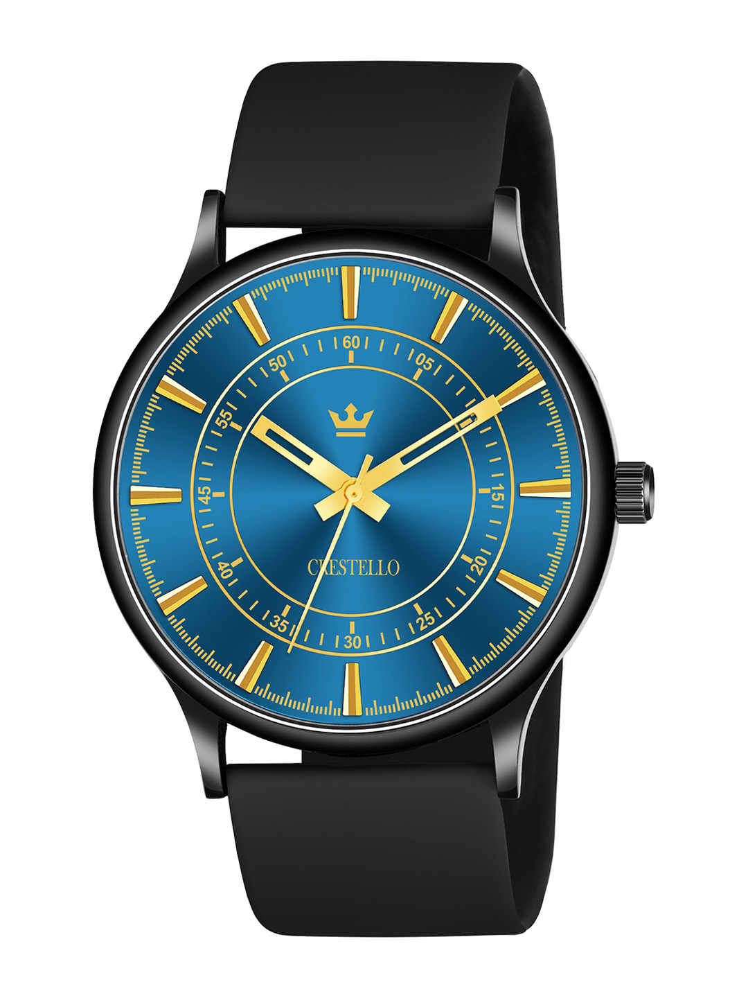 CRESTELLO Men Round Shaped Analogue Watch CR-BK027-BLU-BLK