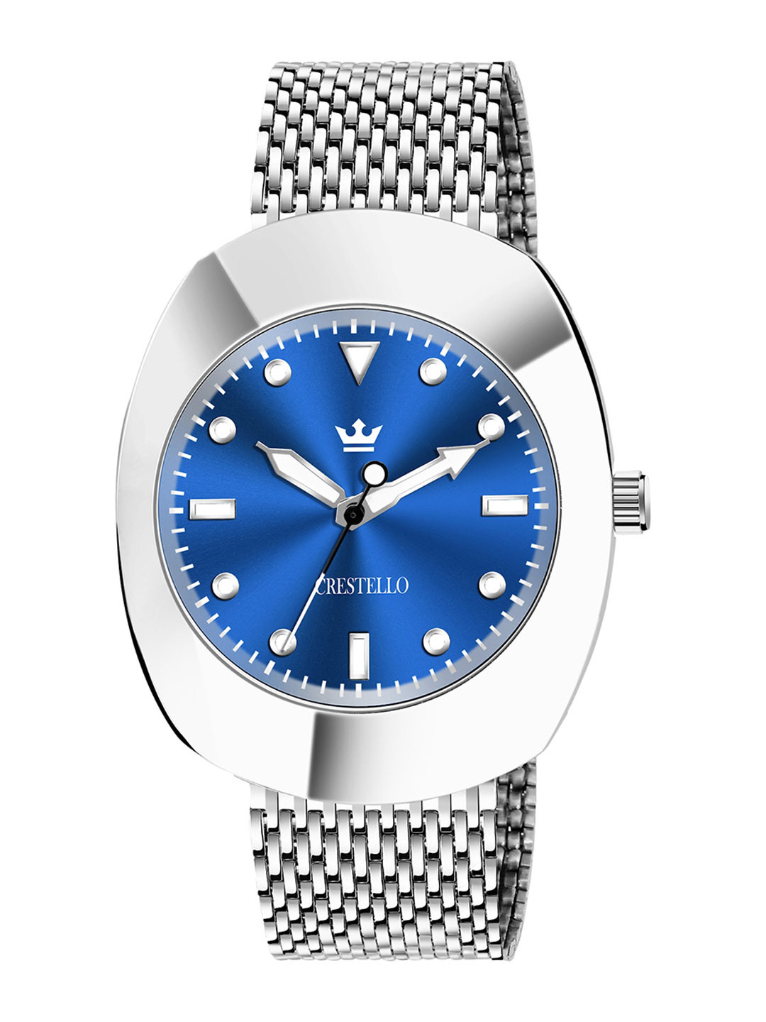 CRESTELLO Men Brass Embellished Dial & Straps Analogue Watch CR-RD031-BLU-CH