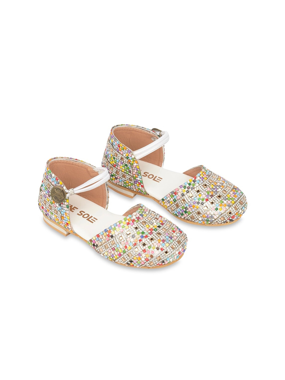 Minesole Girls Embellished Round Toe Mary Janes