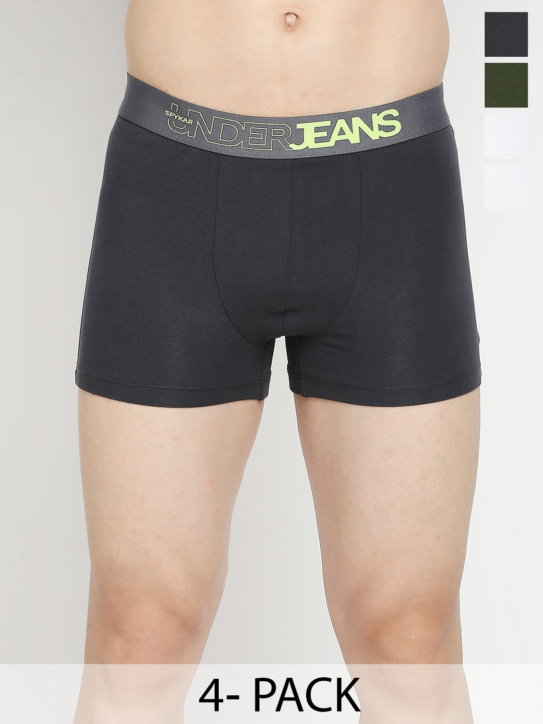 UnderJeans by Spykar Pack Of 4 Mid Rise Trunks 20715972-1-26087132-