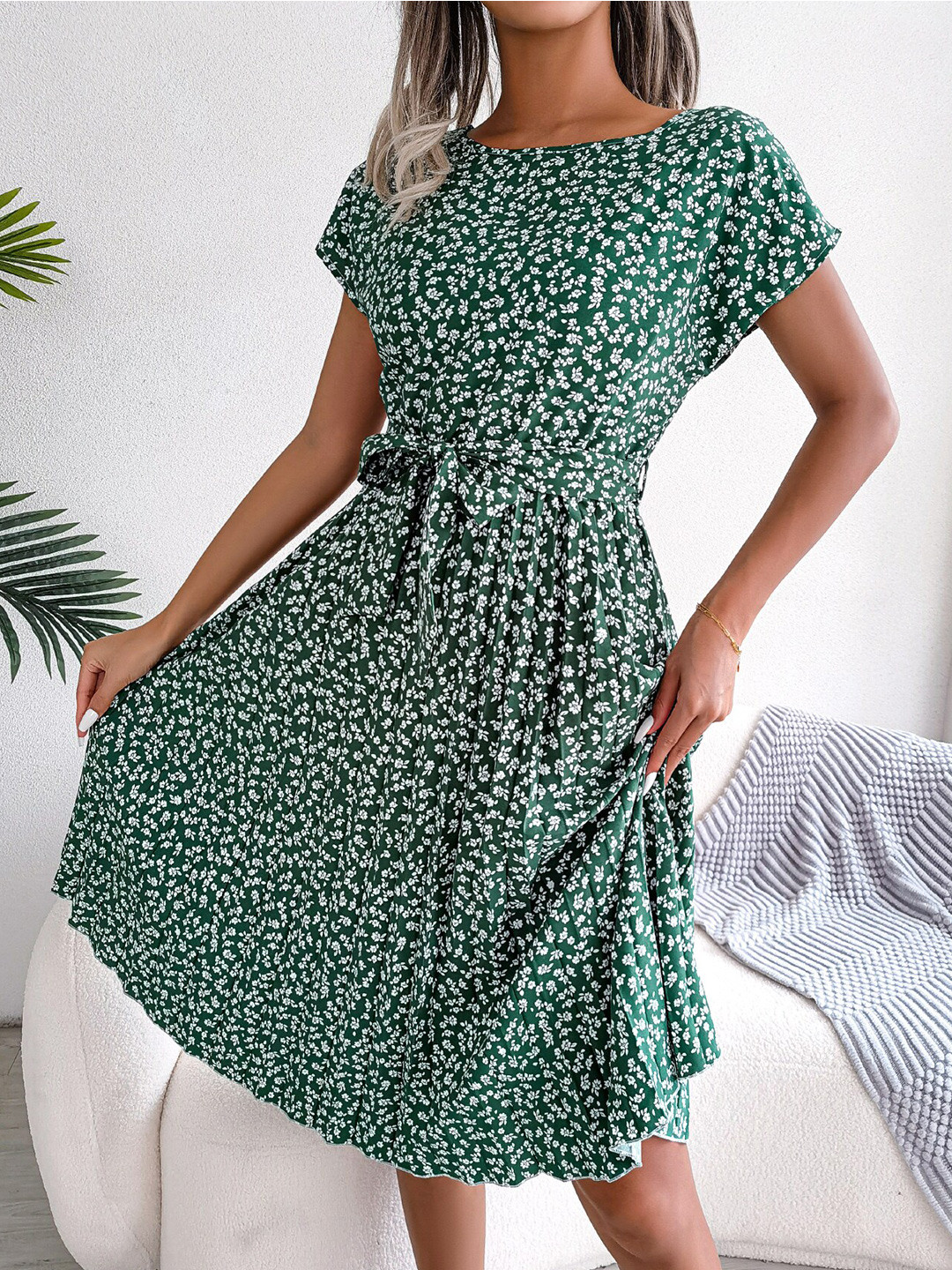 Mast & Harbour Printed Fit & Flare Midi Dress