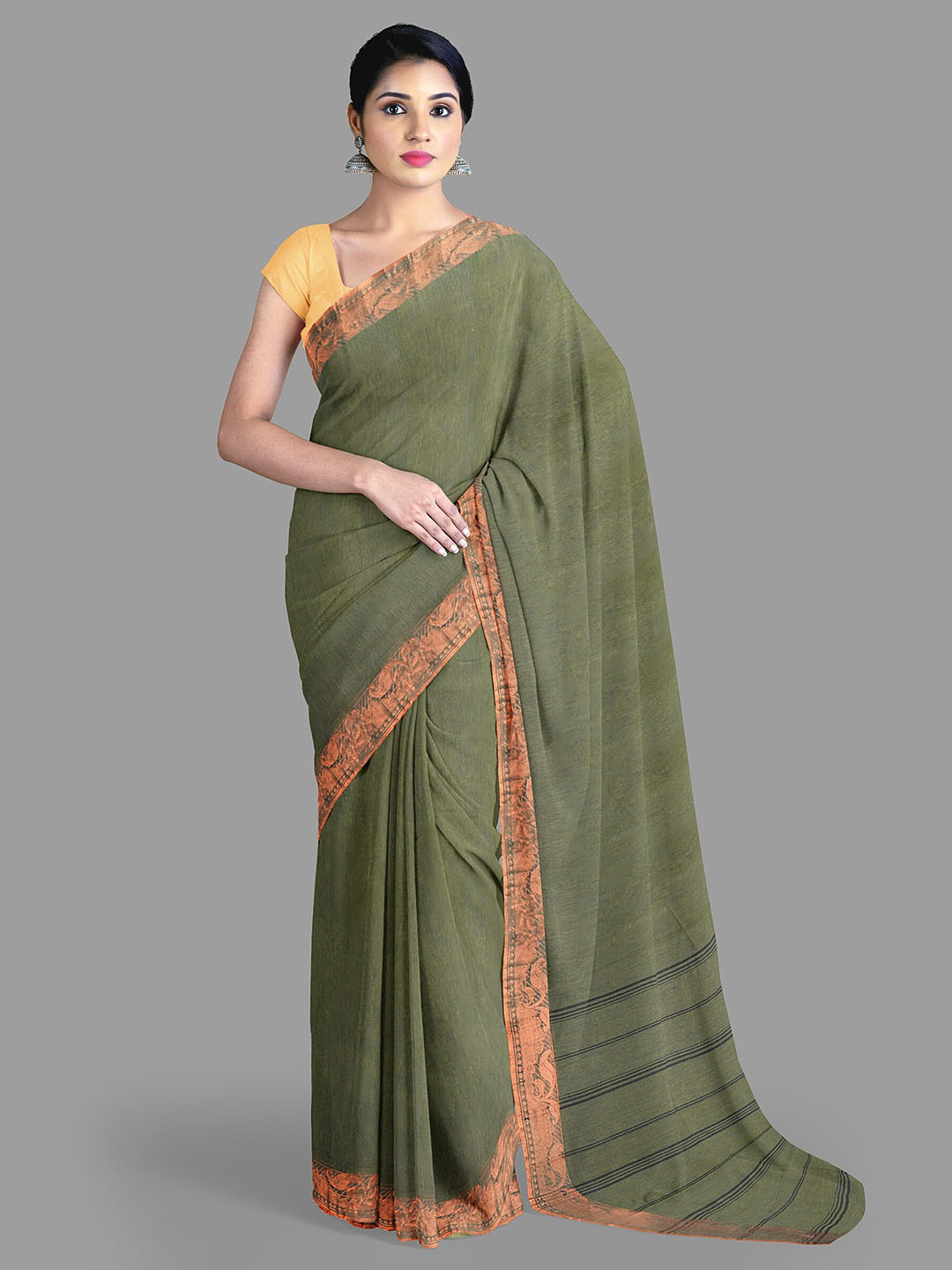 The Chennai Silks Zari Pure Cotton Taant Saree