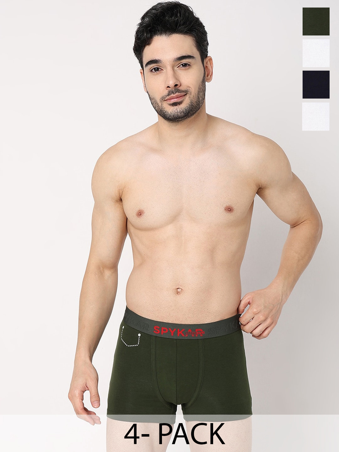 UnderJeans by Spykar Pack of 4 Mid-Rise Trunk 26087132-1-24831760