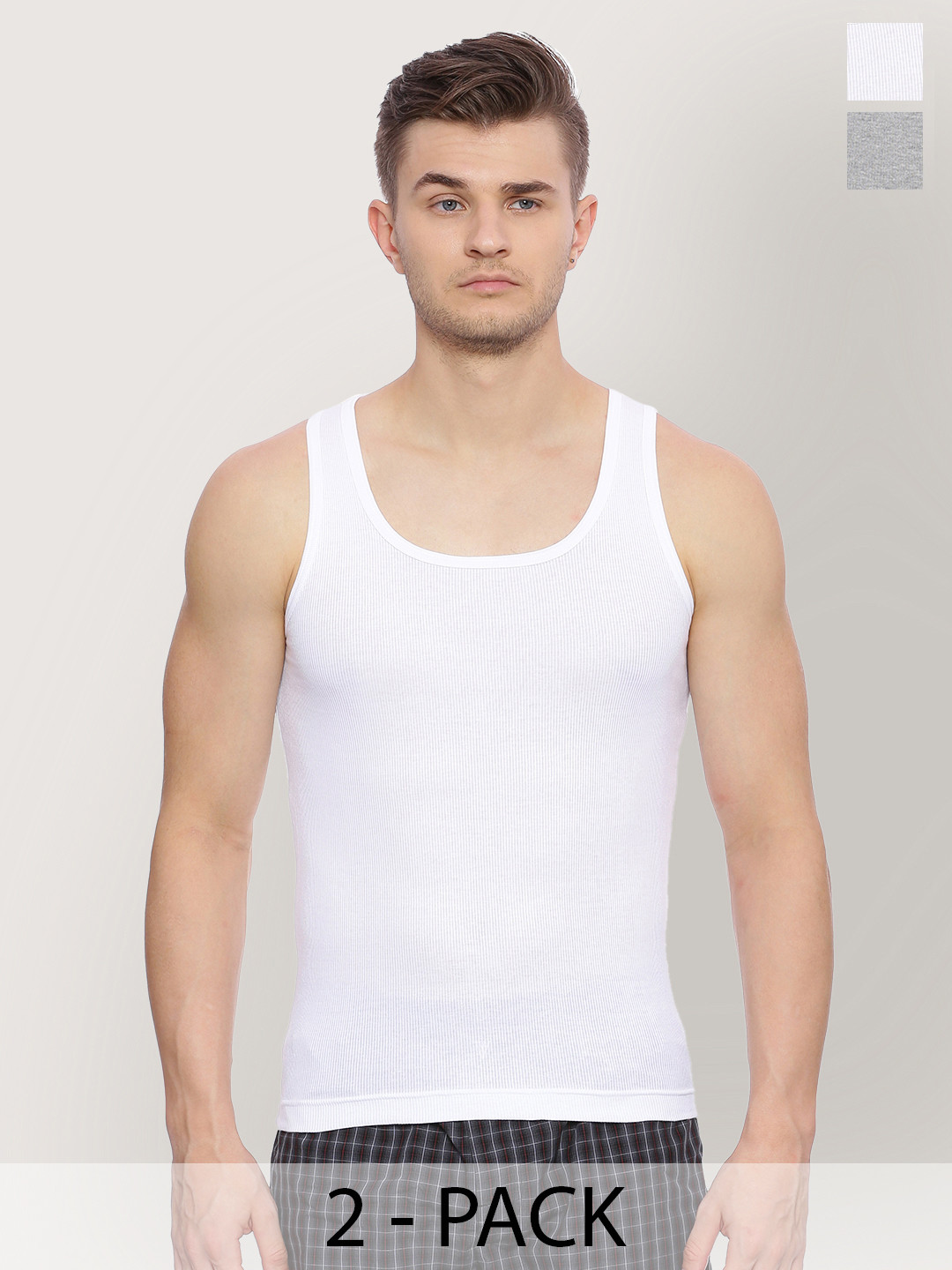 Van Heusen Pack Of 2 Cotton Round Neck Innerwear Vests 2113528-1-6968560