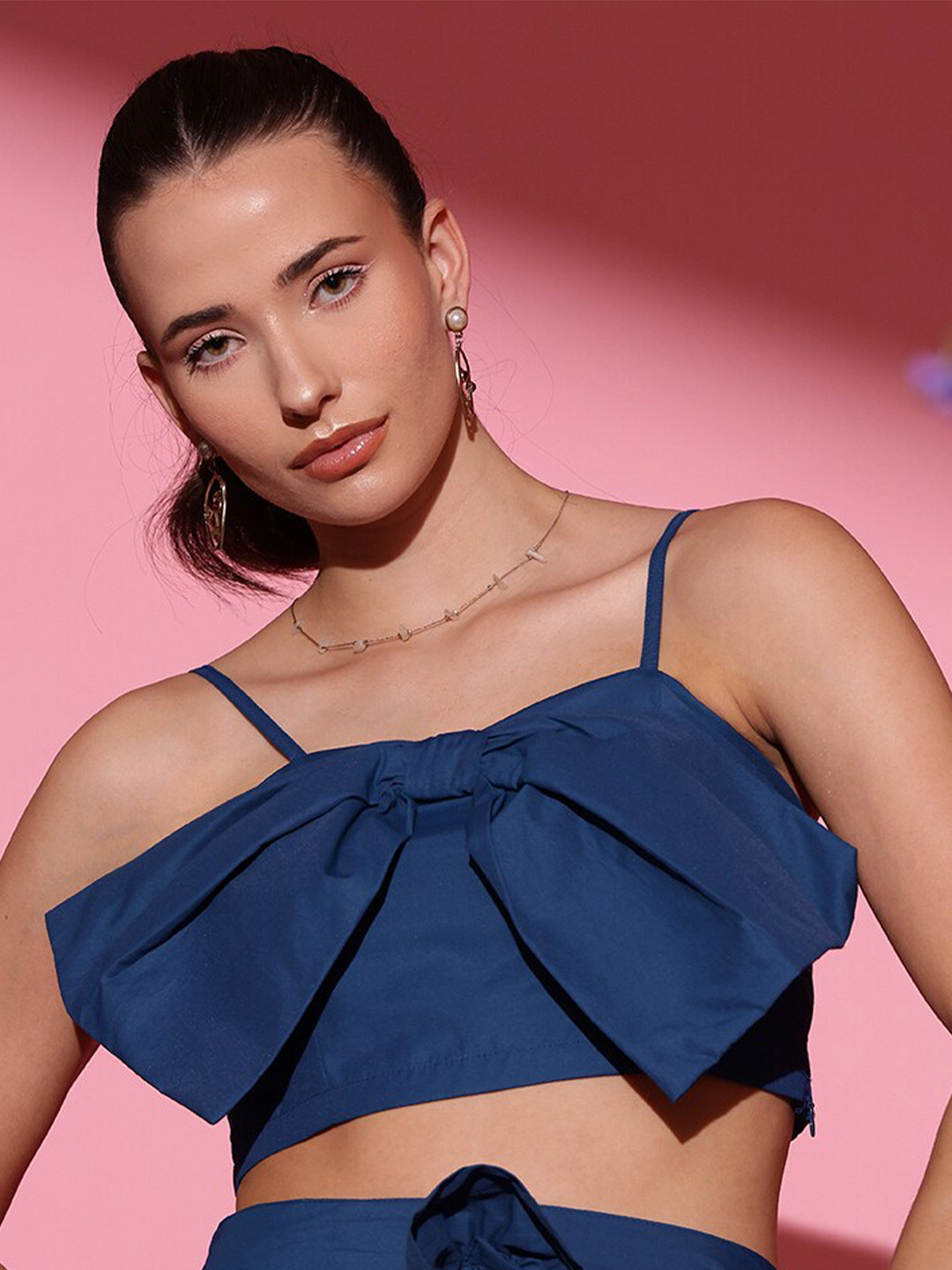 STREET 9 Pure Cotton Shoulder Straps Crop Top