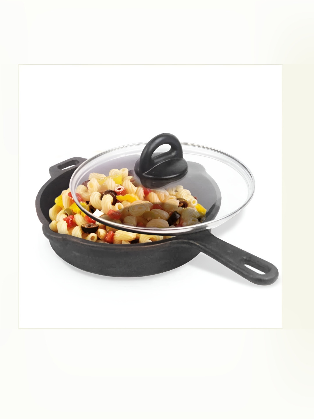 The Indus Valley Black Induction Base Frying Pan With Lid