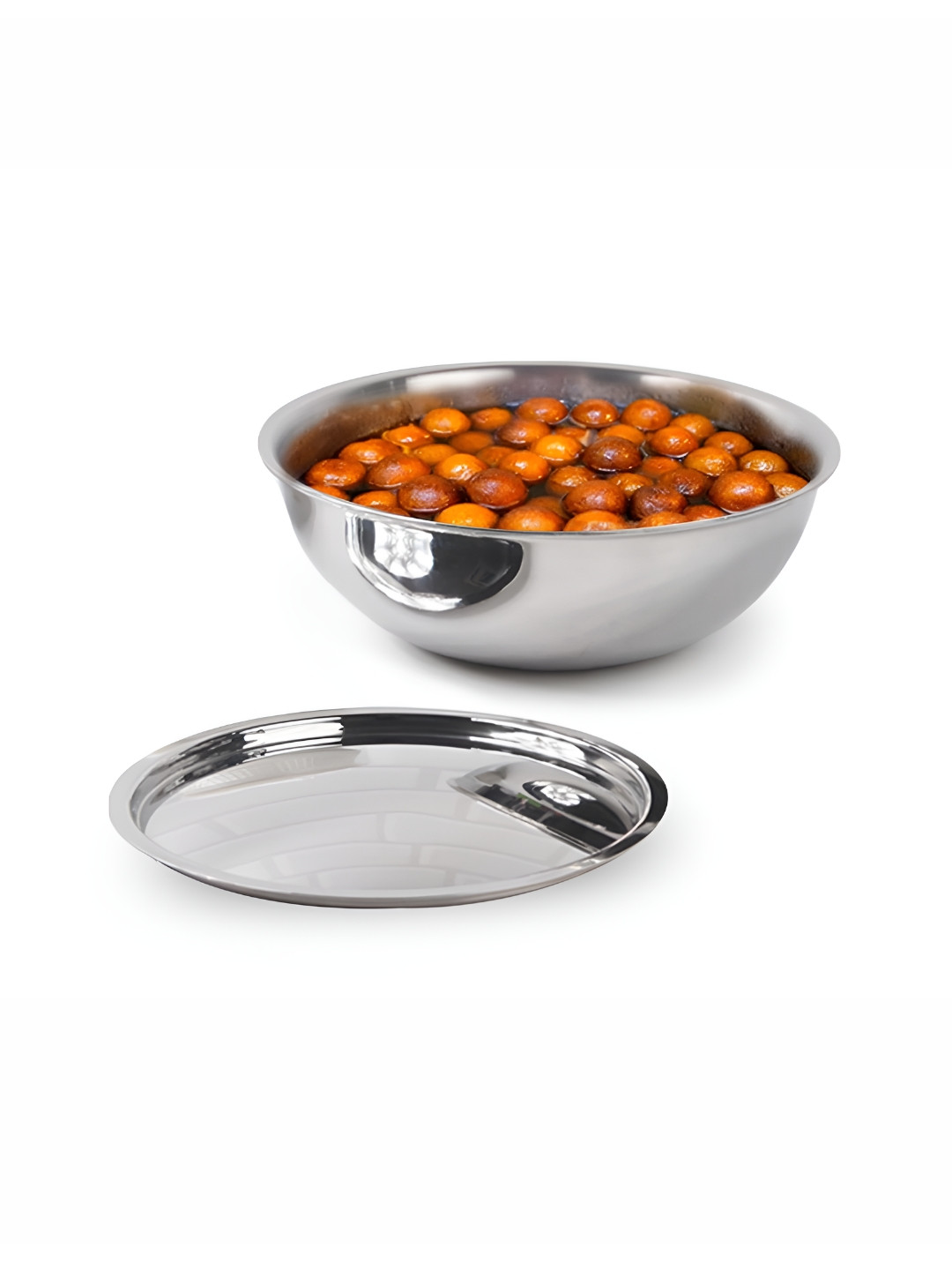 The Indus Valley Silver Toned Stainless Steel Induction Base Tasla With Lid