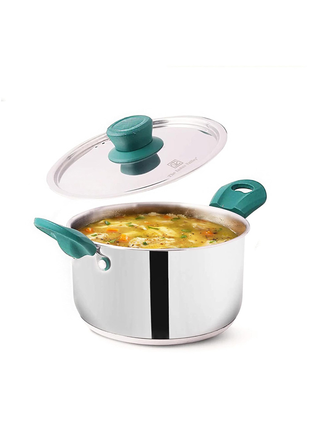 The Indus Valley Silver-Toned Stainless Steel Induction Base Cook & Serve Casserole