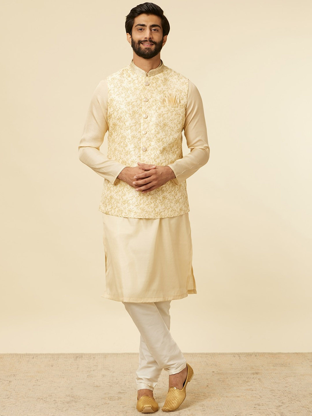 Manyavar Printed Nehru Jacket