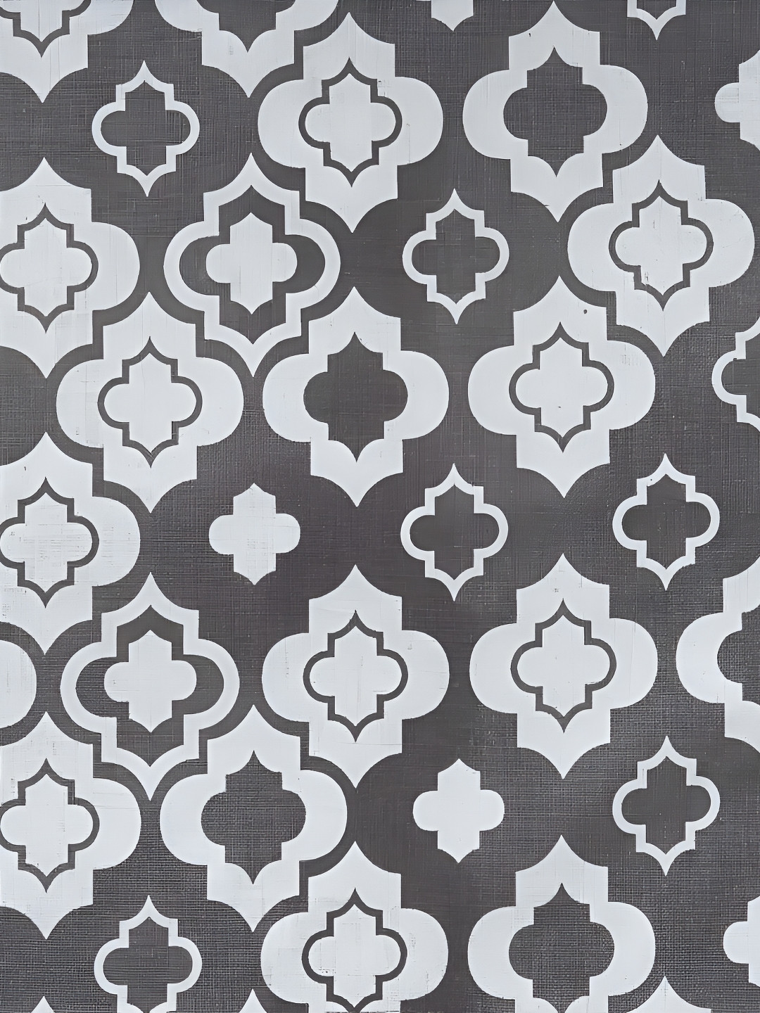 Swayam Grey & White Geometric Gharana 6PC 100% Cotton Diwan Set