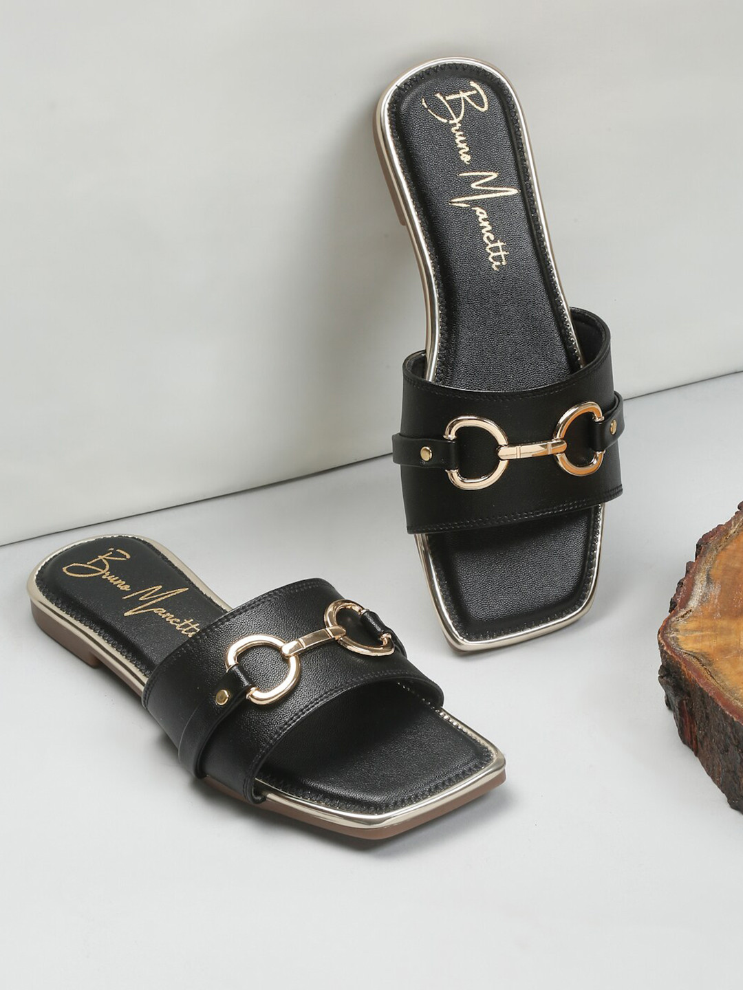 Bruno Manetti No Back Strap Open Toe Flats