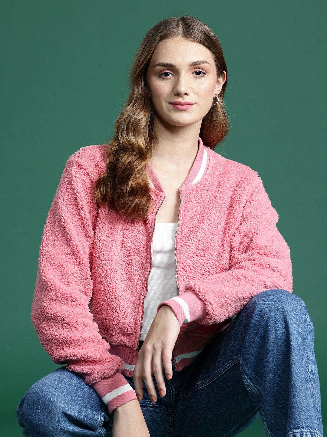 DressBerry Fleece Bomber Jacket