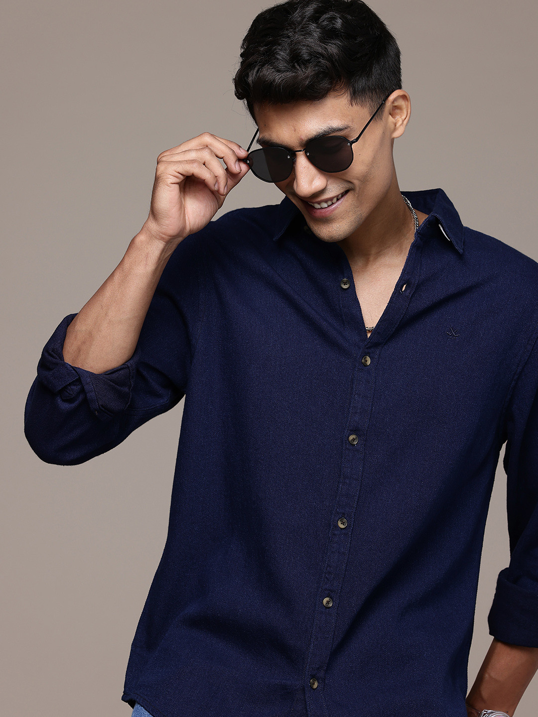 WROGN Slim Fit Cotton Casual Shirt