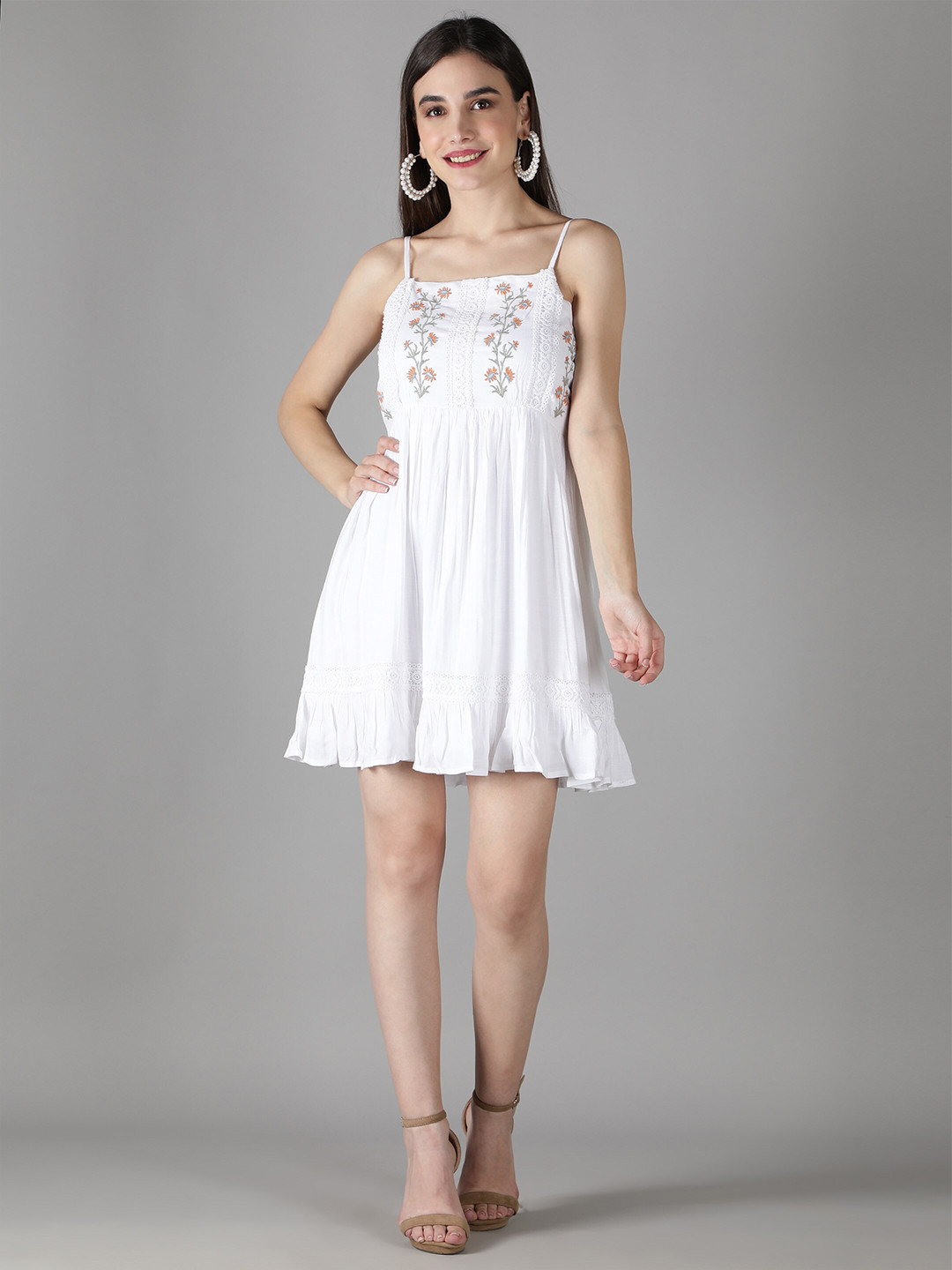 DEBONATELLA Shoulder Straps Flared Fit & Flare Dress