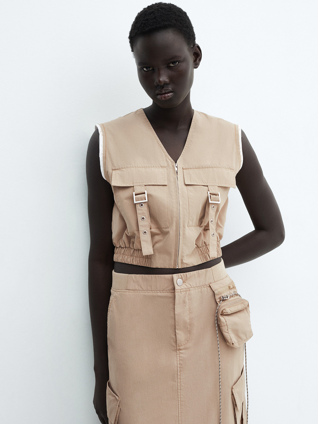 MANGO Cargo Pockets Vest Jacket