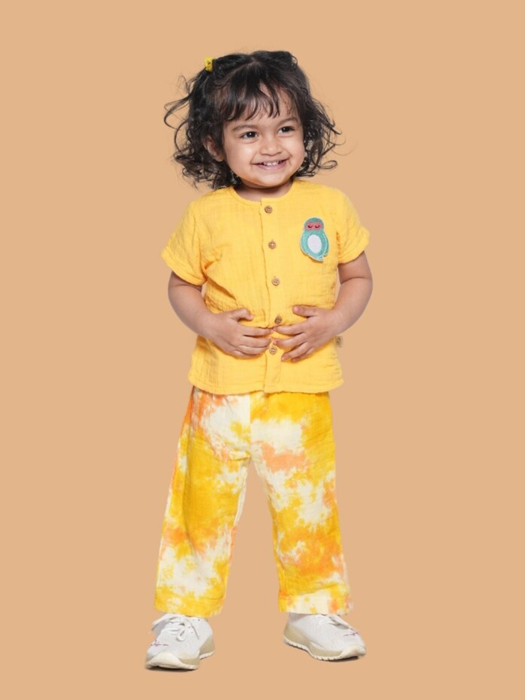Greendeer Unisex Kids Round Neck Short Sleeves Cotton Shirt with Pyjamas