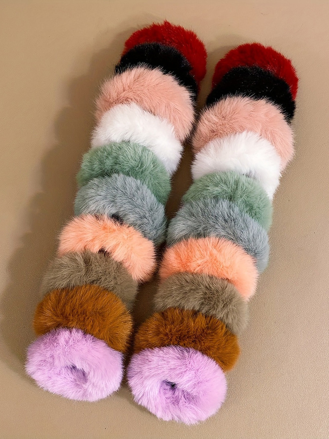 LYTIX Girls Set Of 20 Assorted Soft Furr Elastic Rubber Bands