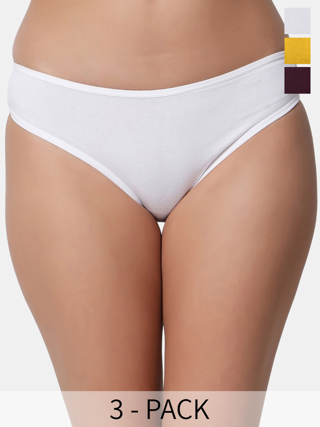 BLEEDING HEART Pack Of 3 Microfiber Lycra 4 Way Stretch Thongs Briefs