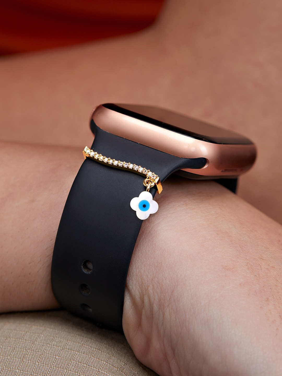 MINUTIAE Rose Gold -Plated Crystals Studded Watch charm