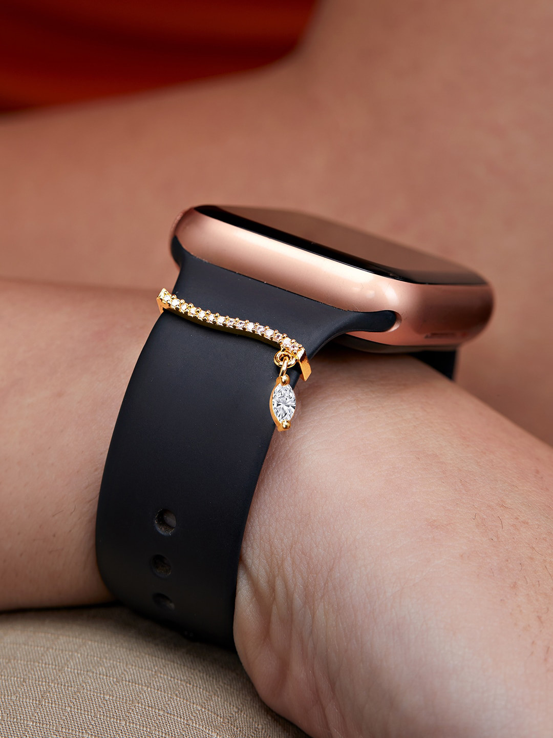 MINUTIAE Gold-Plated Crystal-Studded Watch Charm