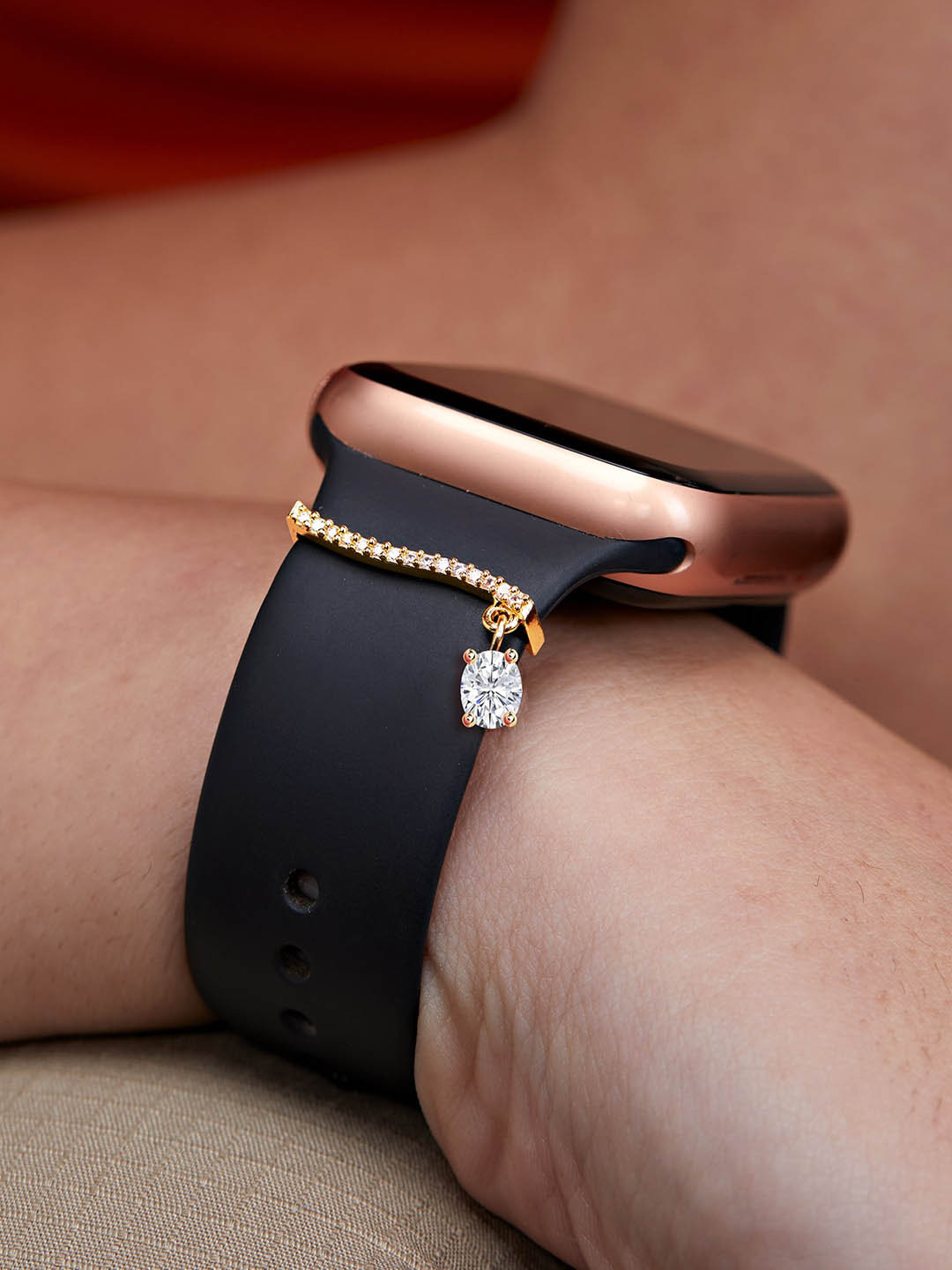 MINUTIAE Gold-Plated Crystal-Studded Watch Charm