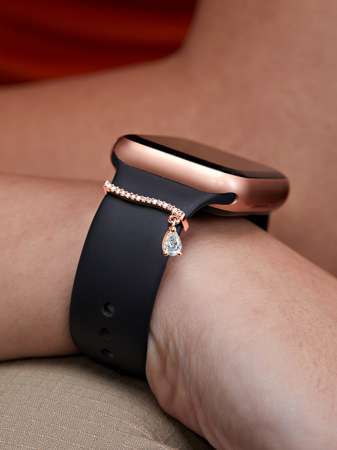 MINUTIAE Rose Gold-Plated Crystal-Studded Watch Charm
