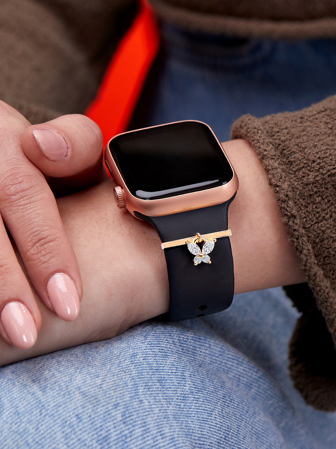 MINUTIAE Gold-Plated Crystal-Studded Watch Charm