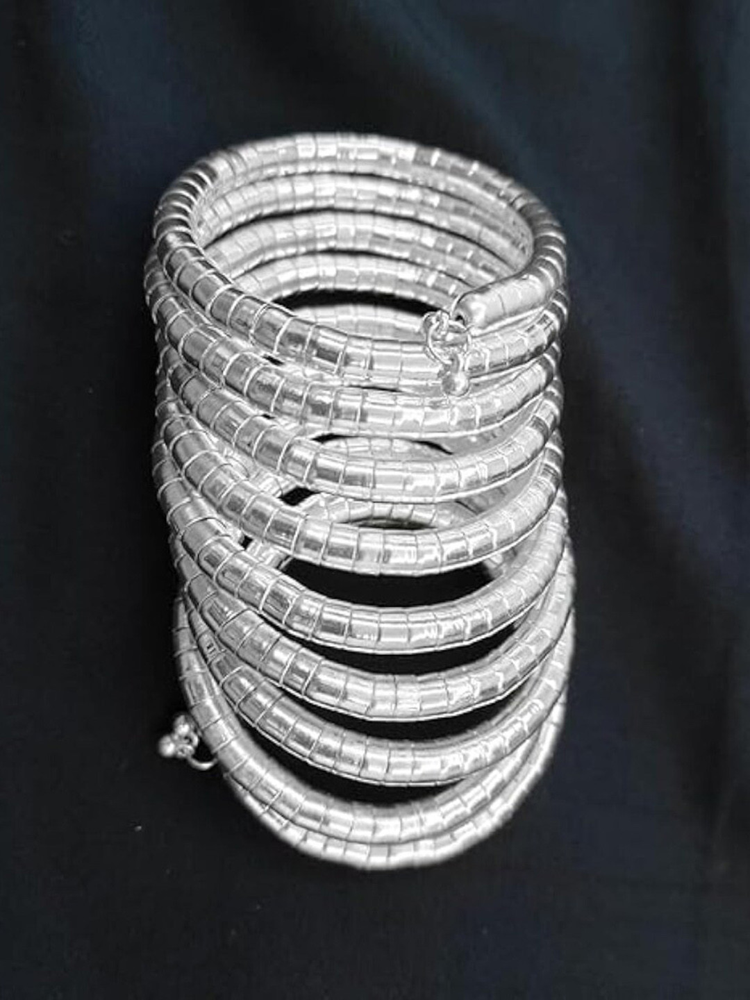 PRASUB Sliver Plated Turquoise Bangle Bracelet