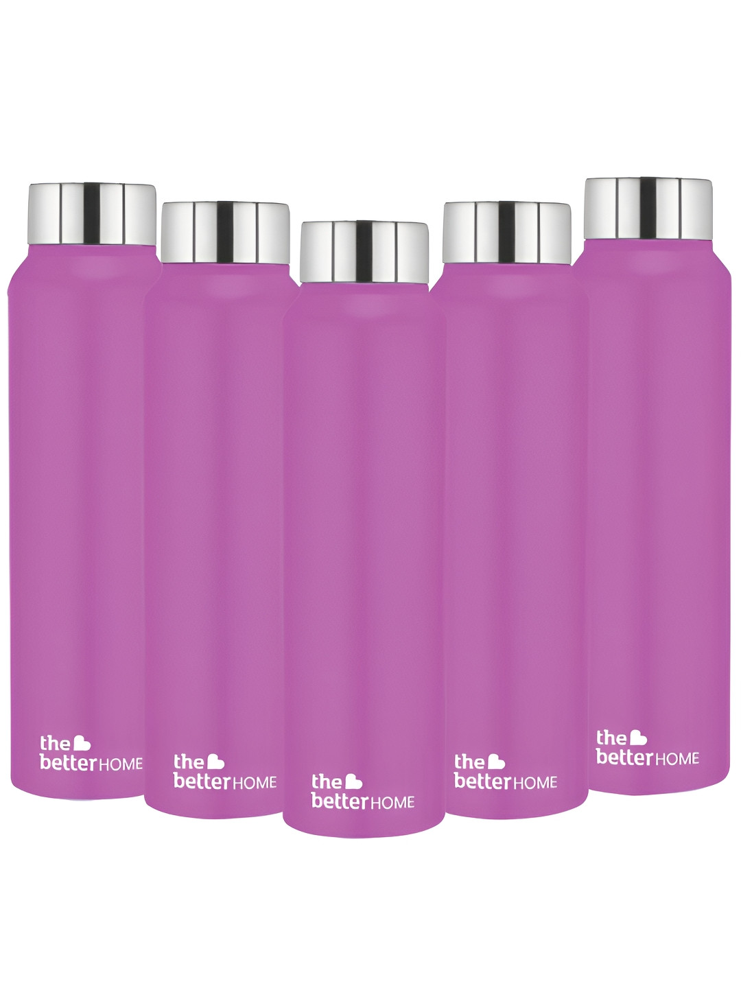 The Better Home Purple 5 Pieces Stainless Steel Water Bottle 1 L