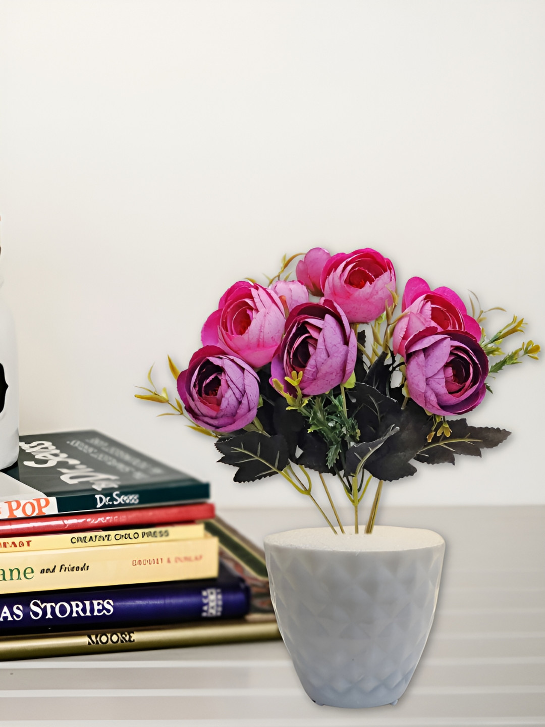 ARTSY Purple Peony Artificial Flower With Pot