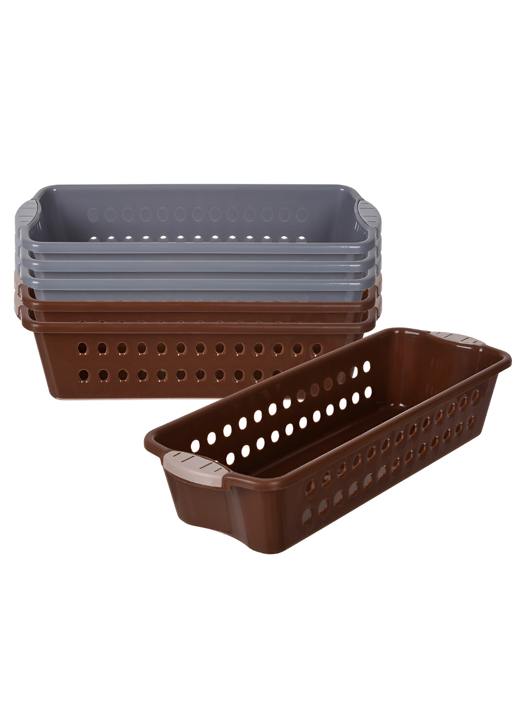 Kuber Industries Gray & Brown 6 Pieces Multi-Utility Organisers