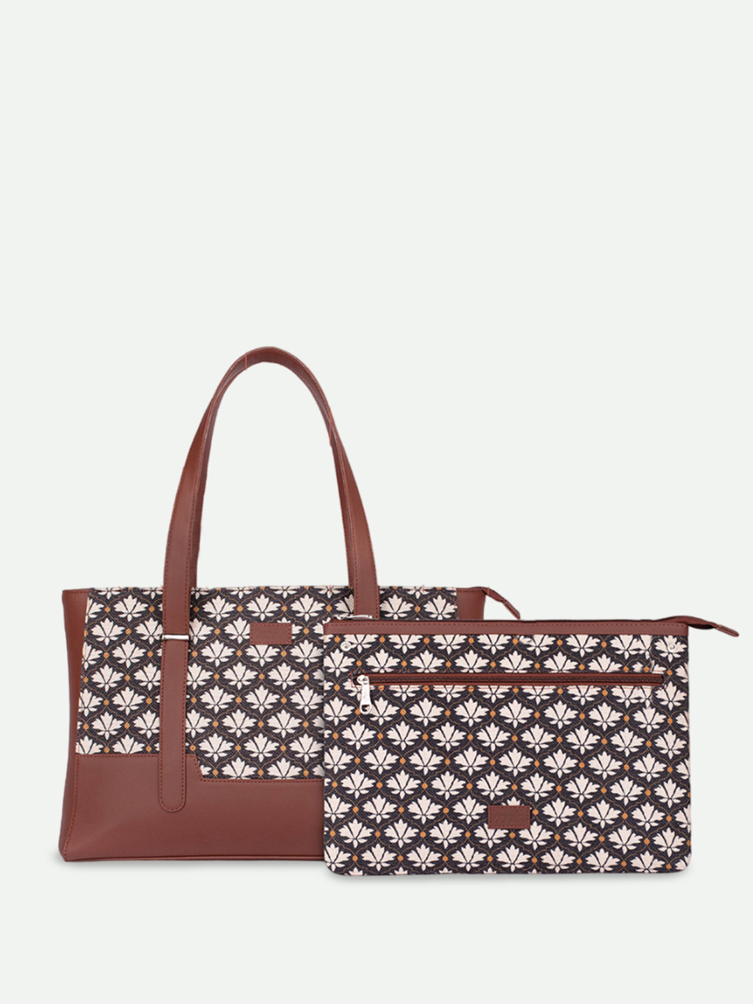 ZOUK Bidri Kaiser Printed Structured Tote Bag