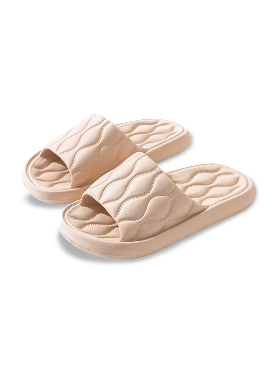 Alexvyan Women Beige Eva Slipper Light Weight Non-Skid Croslite Sliders