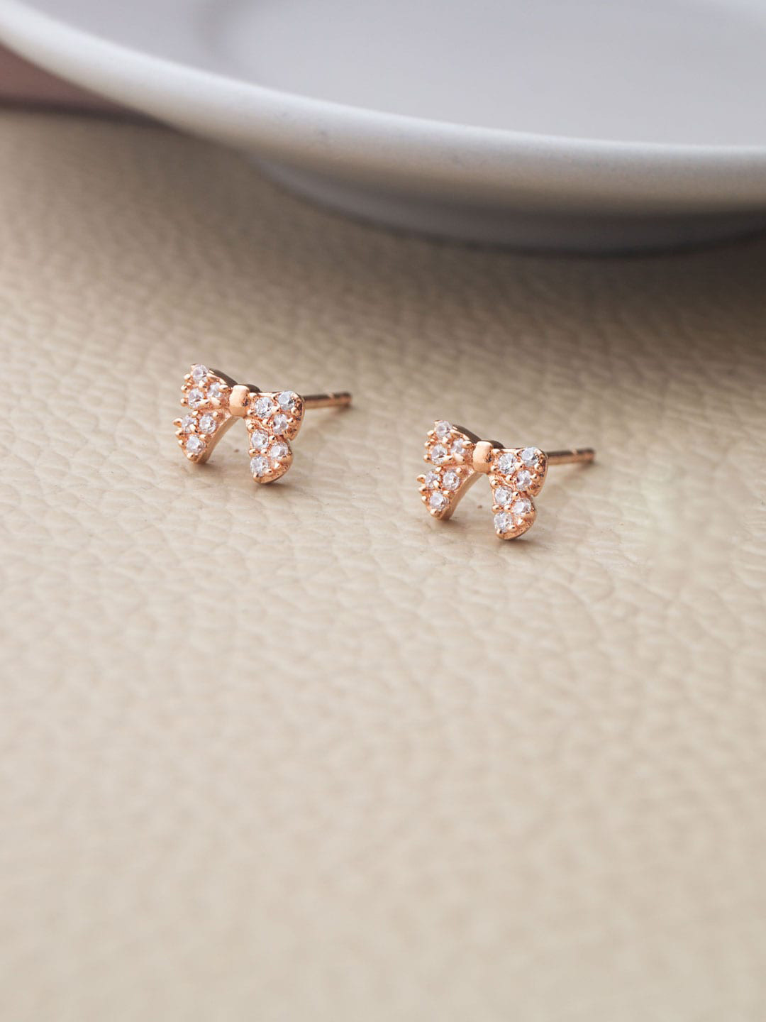 MANNASH Floral Rose Gold Plated 925 Sterling Silver Studs Earrings