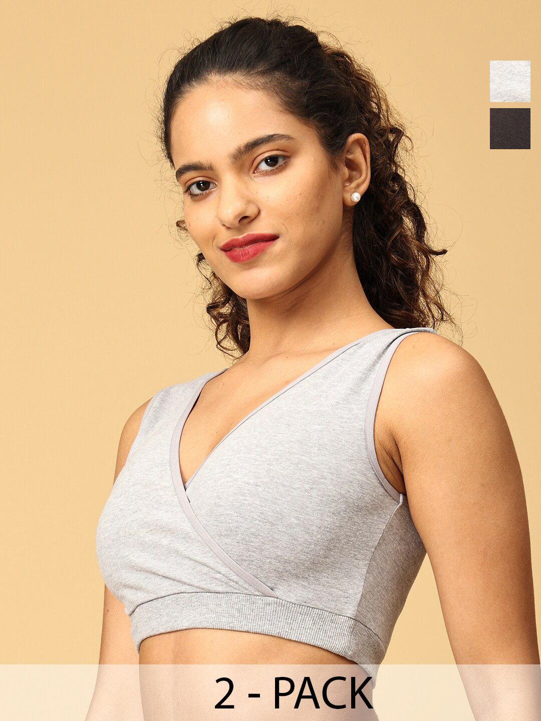 The Mom Store Pack Of 2 Full Coverage All Day Comfort Cotton Maternity Bra