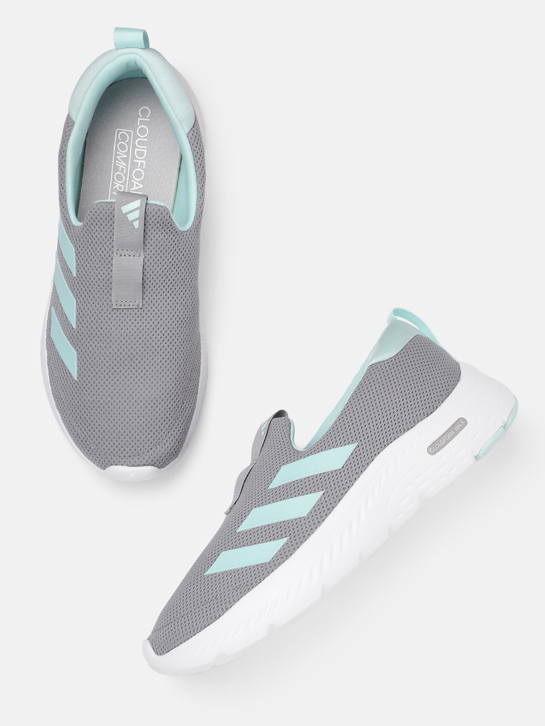 Adidas women's cloudfoam slip on shoes clearance