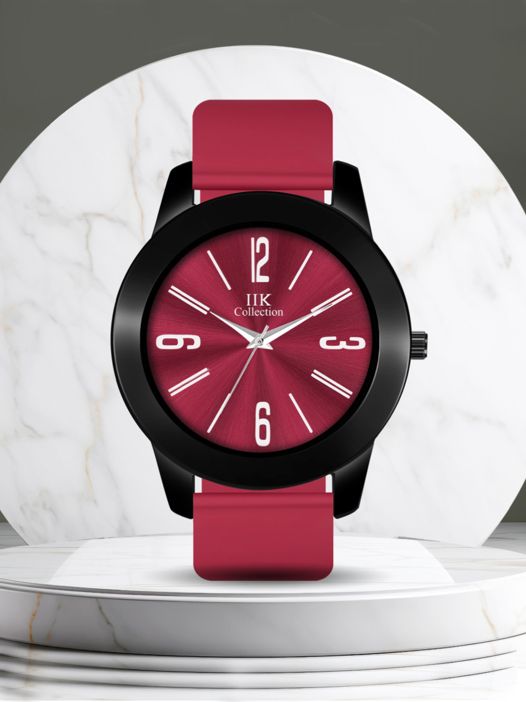 IIK COLLECTION Men Round Dial Adjustable Flexible Silicon Strap Analogue Watch