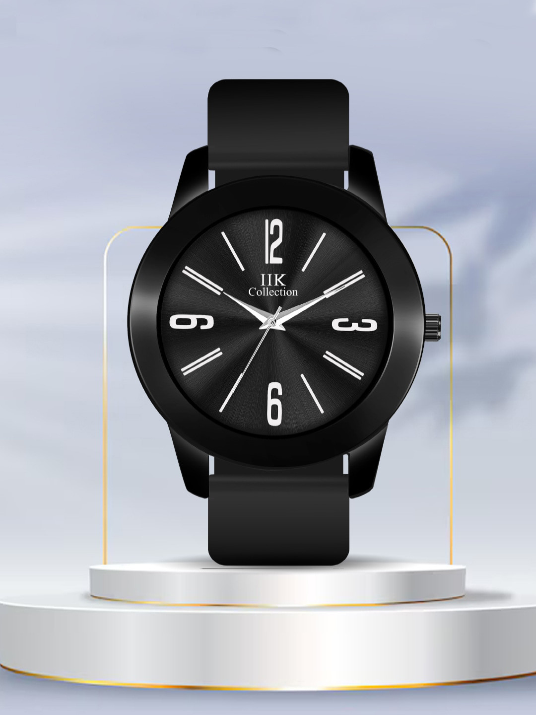 IIK COLLECTION Men Round Dial Adjustable Flexible Silicon Strap Analogue Watch