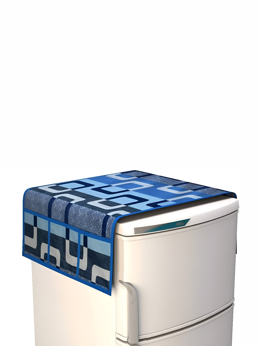 REVEXO Blue & Black Printed Fridge Appliance Cover