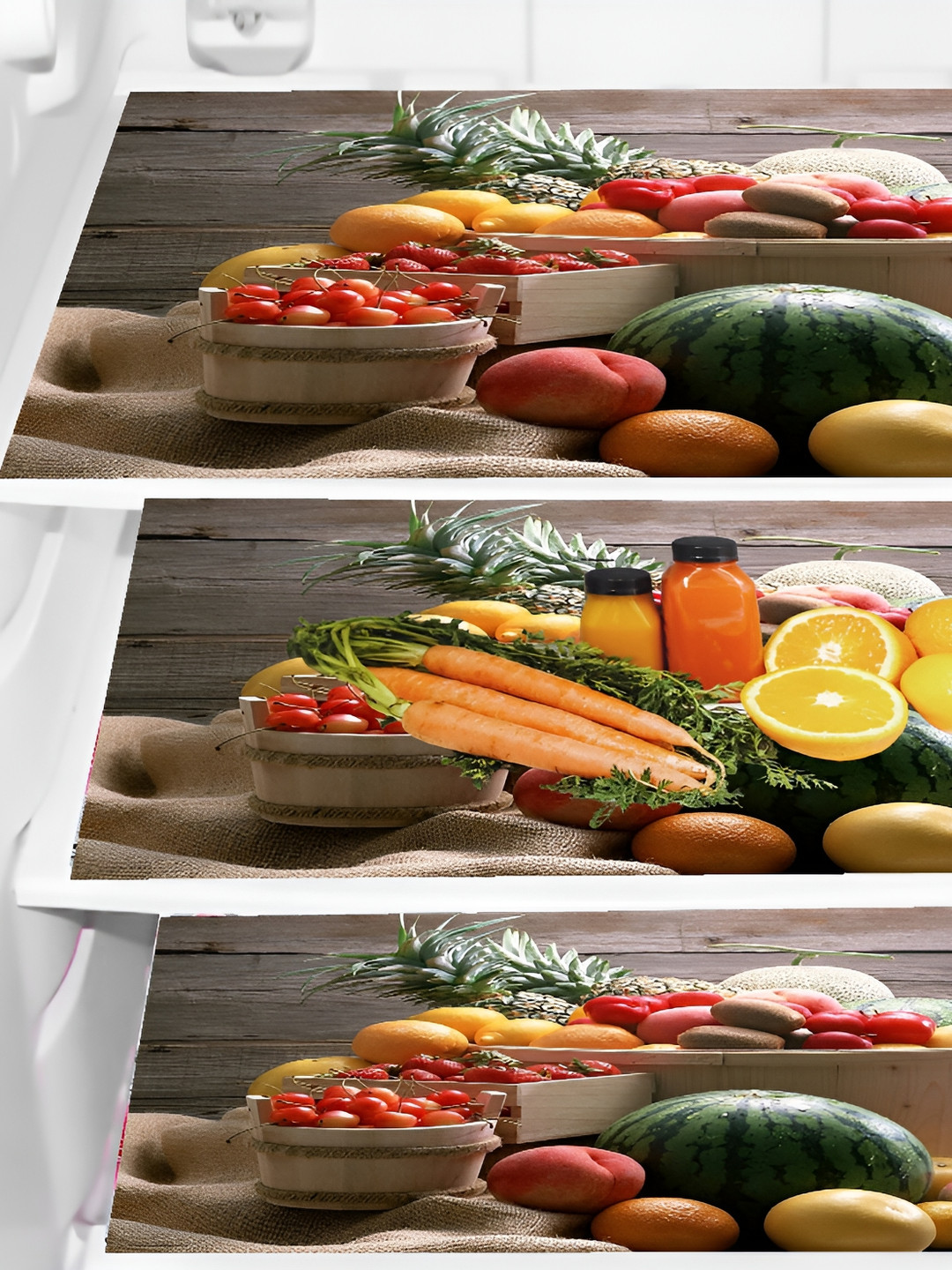 REVEXO Brown & Red Printed Fridge Appliance Covers