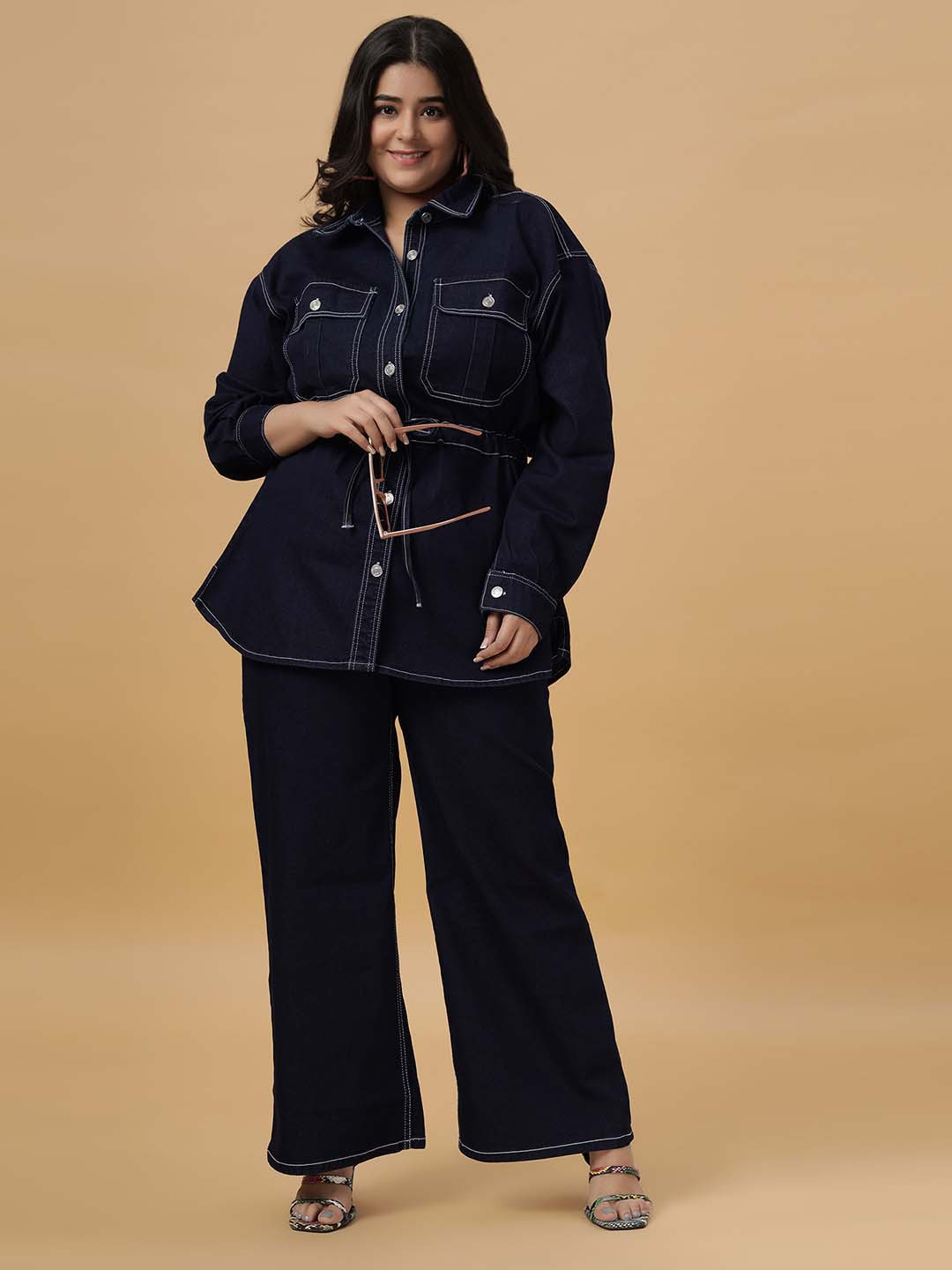 Turning Blue Shirt With Trousers Co-Ords