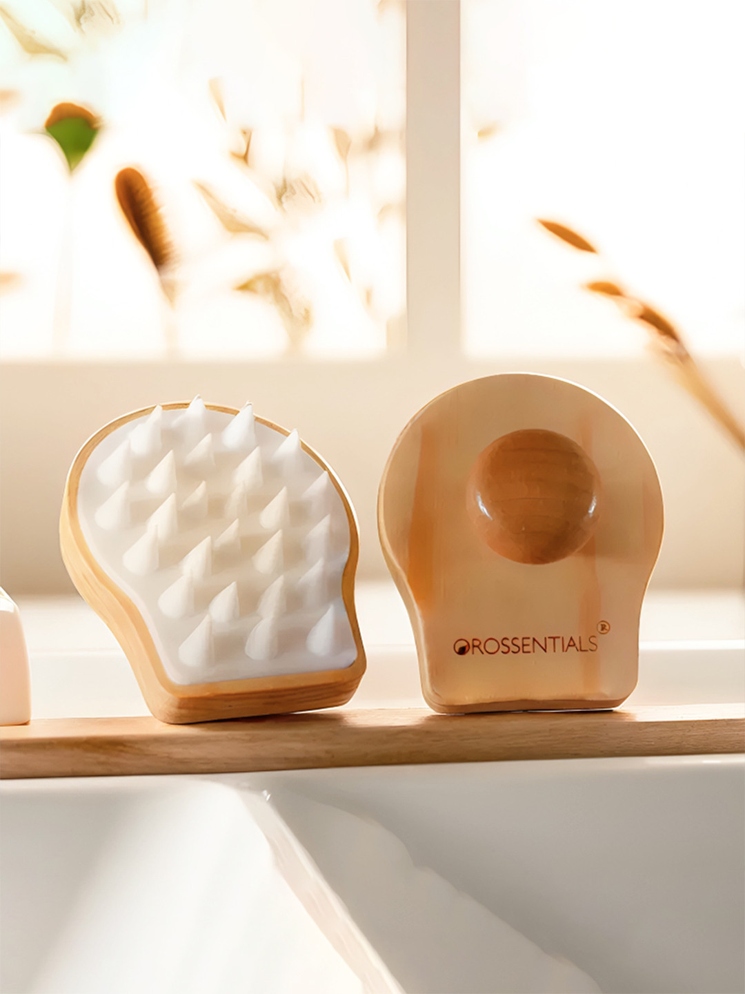 OROSSENTIALS Wooden Scalp Massager Shampoo Hair Brush