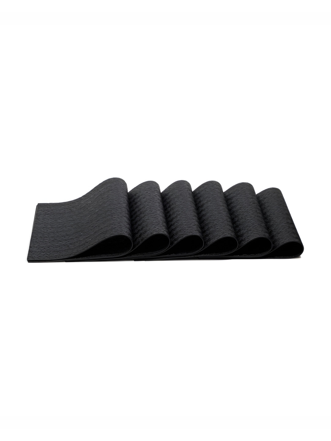 OBSESSIONS Black 6 Pieces Textured Heat Resistant Rectangle Table Placemats