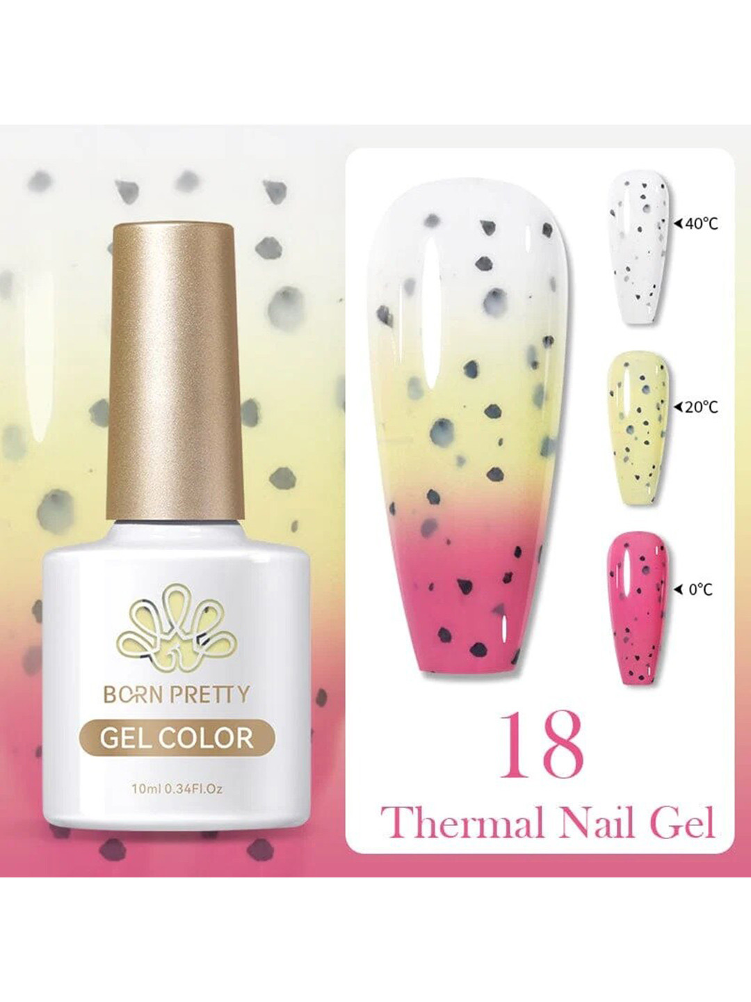 BORN PRETTY Thermal Color Changing Gel Nail Polish - 10ml - TG18