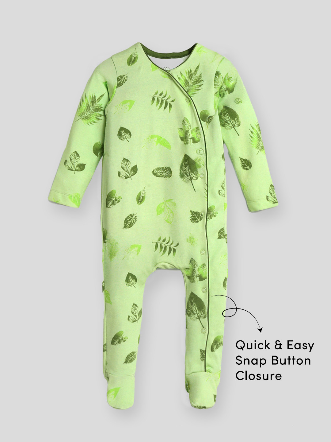 Somersault Unisex Kids Leafy Print Cotton Sleepsuit