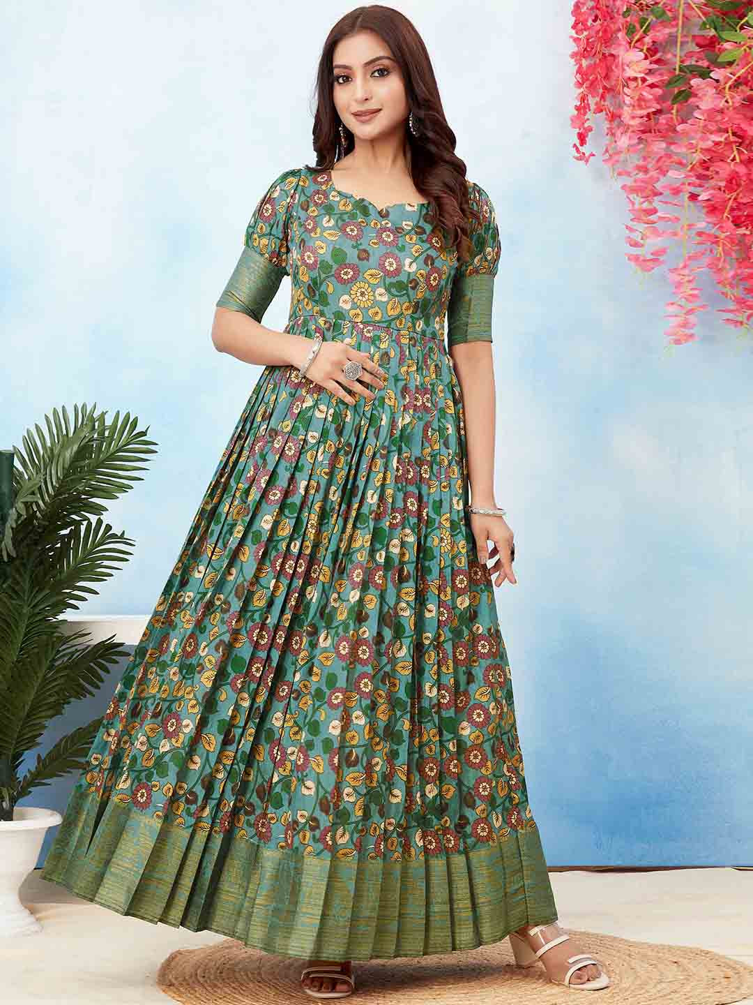 ODD BY chansi TRENDZ Women Floral Printed Ethnic Gown